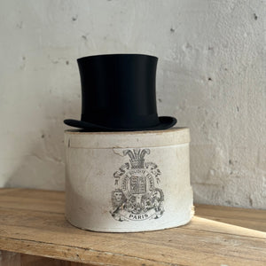 19th Century Parisian Hatbox with top hat