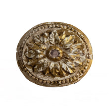 Load image into Gallery viewer, 19th Century French Carved Giltwood Rosette with Pink Glass Cabochons