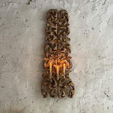 Load image into Gallery viewer, Late 18th Century Italian Wooden Candle Appliqué