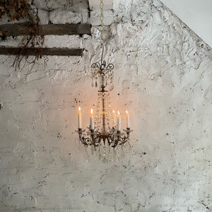 19th Century French 6-Arm Candle Chandelier