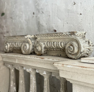 Pair Of 19th Century French Wooden Capital Fragments