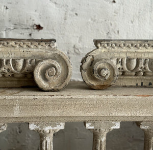 Pair Of 19th Century French Wooden Capital Fragments