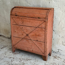 Load image into Gallery viewer, 19th Century French Painted Pine Tambour Bread Cupboard