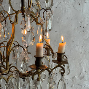 Late 19th Century French 6-Arm Candle Chandelier