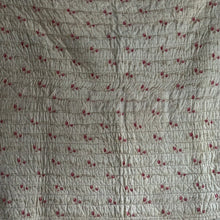 Load image into Gallery viewer, 19th Century French Hand-Quilted Rose Sprig Quilt / Boutis