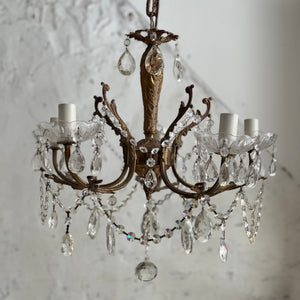 Late 19th century French 5-arm electric chandelier