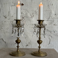 Load image into Gallery viewer, Pair Of Late 19th Century French Brass Candlesticks