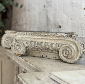 Pair Of 19th Century French Wooden Capital Fragments