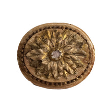 Load image into Gallery viewer, 19th Century French Carved Giltwood Rosette with Pink Glass Cabochons