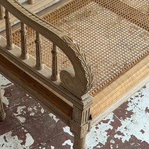 Late 19th Century French Cane Bench