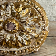 Load image into Gallery viewer, 19th Century French Carved Giltwood Rosette with Pink Glass Cabochons