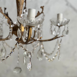 Late 19th century French 5-arm electric chandelier