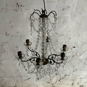19th Century French 6-Arm Candle Chandelier x