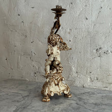 Load image into Gallery viewer, Pair Of Early 19th Century Italian Wooden Putti Candelabra