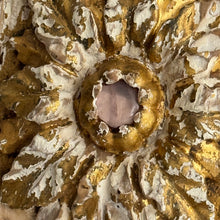 Load image into Gallery viewer, 19th Century French Carved Giltwood Rosette with Pink Glass Cabochons