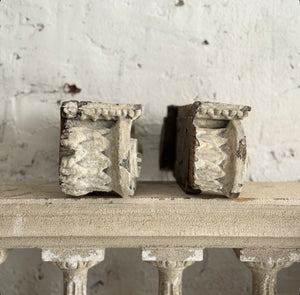 Pair Of 19th Century French Wooden Capital Fragments