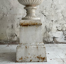 Load image into Gallery viewer, Late 19th Century English Cast Iron Urn On Plinth
