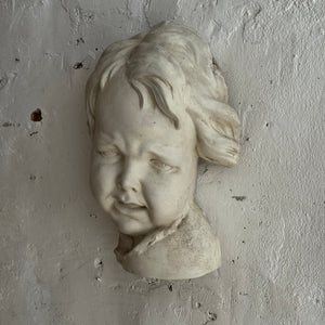 Late 19th Century French Plaster Putti Head