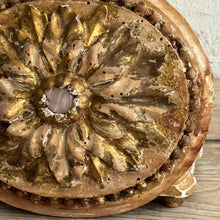 Load image into Gallery viewer, 19th Century French Carved Giltwood Rosette with Pink Glass Cabochons
