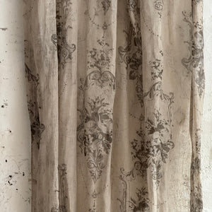 French Style Floral Tab Top Curtain Panel