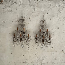 Load image into Gallery viewer, Pair of Italian Rococo Revival Crystal Wall Lights, late 19th century (circa 1880–1900)