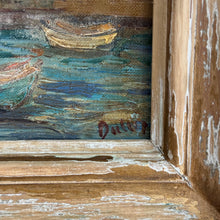 Load image into Gallery viewer, Mid-20th Century Mediterranean Harbour Oil Painting