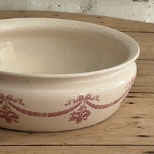 Load image into Gallery viewer, 19th Century Villeroy &amp; Boch Mettlach Ironstone Baking Dish With Louis XVI-Inspired Pink Floral Garland Decoration