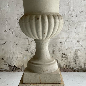 20th Century French Cast Iron Urn On Plinth