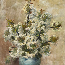 Load image into Gallery viewer, 19th Century Attributed to Edmond van Coppenolle (1846–1914) – Blossom in a Blue Faience Vase, Oil on Canvas