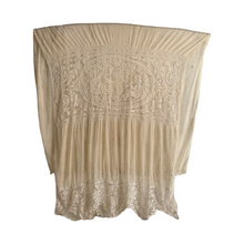 Load image into Gallery viewer, Late 19th Century French Filet Lace Curtain with Cherub Motif