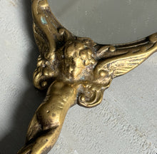 Load image into Gallery viewer, 20th Century French Brass Putti Hand Mirror