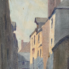 Load image into Gallery viewer, Late 19th Century French Oil Painting of Rue Saint-Pavin de la Cité, Vieux Mans, Le Mans
