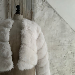 Short Blanche Faux Fur Jacket