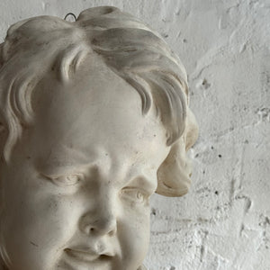 Late 19th Century French Plaster Putti Head