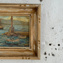 Load image into Gallery viewer, Mid-20th Century Mediterranean Harbour Oil Painting
