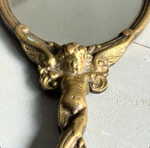 Load image into Gallery viewer, 20th Century French Brass Putti Hand Mirror