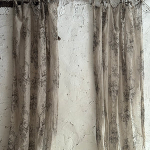French Style Floral Tab Top Curtain Panel