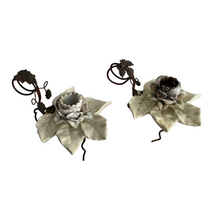 Load image into Gallery viewer, Pair Of Mid Century Italian Tole Floral Candle Holders