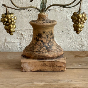 Early 19th Century French Terracotta/Brass Candelabra