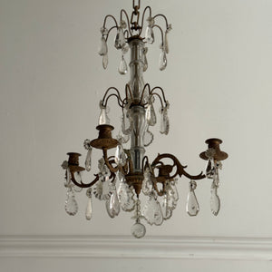 Late 19th Century French 4-Arm Candle Chandelier