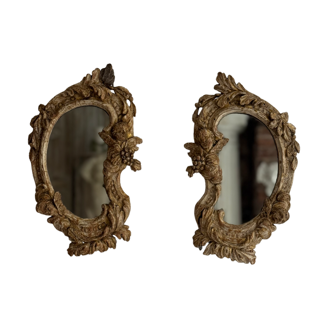Pair Of Early 19th Century French Putti Mirrors