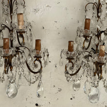 Load image into Gallery viewer, Pair of Italian Rococo Revival Crystal Wall Lights, late 19th century (circa 1880–1900)