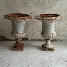 Load image into Gallery viewer, Pair Of Large Early 19th Century French Cast Iron Urns