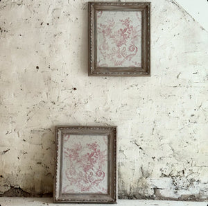 20th Century French Frames With Vintage Putti Fabric