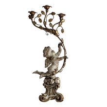 Load image into Gallery viewer, Early 19th Century Italian Wooden Putti Candelabra