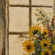 Load image into Gallery viewer, ‘Sunflowers by the Window’ — Signed French Oil on Board