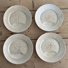 Load image into Gallery viewer, Set of Four Antique French Digoin &amp; Sarreguemines Fleur-de-Lis Ironstone Entrée Plates