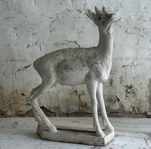 Pair Of 20th Century French Stone Deer Garden Statues