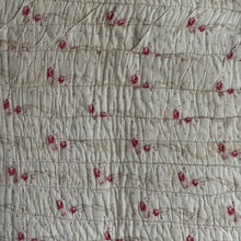 Load image into Gallery viewer, 19th Century French Hand-Quilted Rose Sprig Quilt / Boutis
