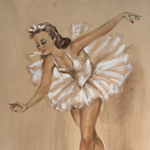 Load image into Gallery viewer, Late 19th Century French Ballerina Pencil Drawing